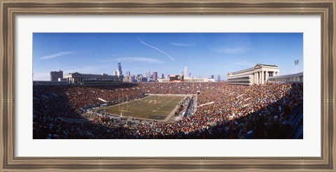 Framed Spectators watching a football match, Soldier Field, Lake Shore Drive, Chicago, Cook County, Illinois, USA Print