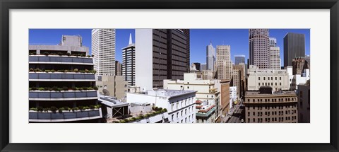 Framed Skyscrapers in a city viewed from Union Square towards Financial District, San Francisco, California, USA Print