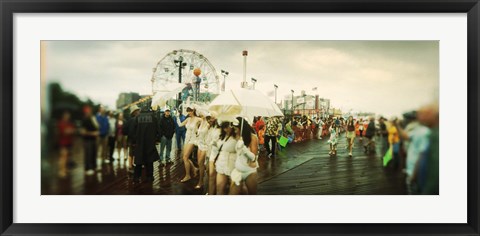 Framed People celebrating in Coney Island Mermaid Parade, Coney Island, Brooklyn, New York City, New York State, USA Print