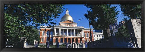 Framed Facade of a government building, Massachusetts State Capitol, Boston, Suffolk County, Massachusetts, USA Print