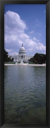 Framed Reflecting pool with a government building in the background, Capitol Building, Washington DC, USA Print