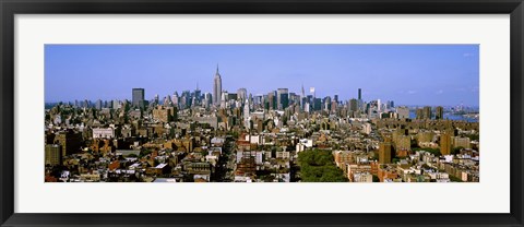 Framed Aerial view of Manhattan and Empire State building, New York City, New York State, USA Print