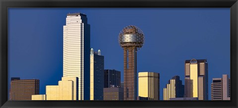 Framed Skyline View with Reunion Tower, Dallas TX Print