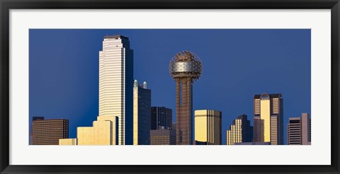 Framed Skyline View with Reunion Tower, Dallas TX Print