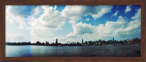 Framed Manhattan skyline viewed from East River Park, East River, Williamsburg, Brooklyn, New York City, New York State, USA Print