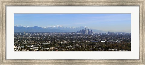 Framed City with mountains in the background, Los Angeles, California, USA 2010 Print