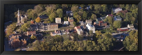 Framed Buildings in a town, Harpers Ferry, Jefferson County, West Virginia, USA Print