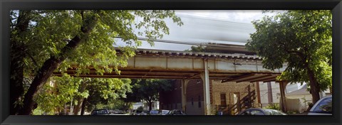 Framed Elevated train on a bridge, Ravenswood neighborhood, Chicago, Illinois, USA Print