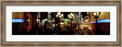 Framed 360 degree view of a city lit up at night, Broadway, Manhattan, New York City, New York State, USA Print