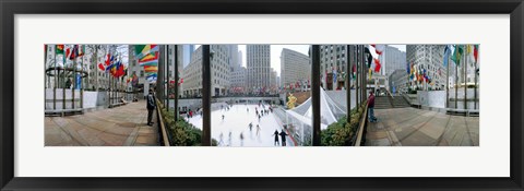 Framed 360 degree view of a city, Rockefeller Center, Manhattan, New York City, New York State, USA Print