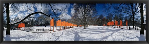 Framed 360 degree view of gates in an urban park, The Gates, Central Park, Manhattan, New York City, New York State, USA Print