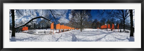 Framed 360 degree view of gates in an urban park, The Gates, Central Park, Manhattan, New York City, New York State, USA Print