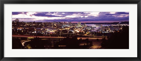 Framed Aerial view of a city, Tacoma, Pierce County, Washington State, USA 2010 Print