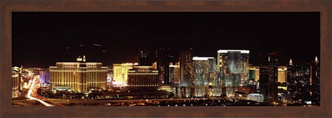 Framed Las Vegas at Night, 2010 Print