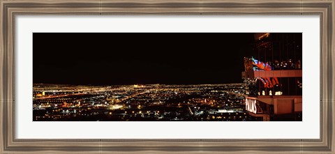 Framed Hotel lit up at night, Palms Casino Resort, Las Vegas, Nevada, USA 2010 Print