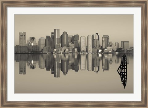 Framed Reflection of buildings in water, Boston, Massachusetts, USA Print