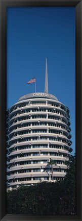 Framed Low angle view of an office building, Capitol Records Building, City of Los Angeles, California, USA Print