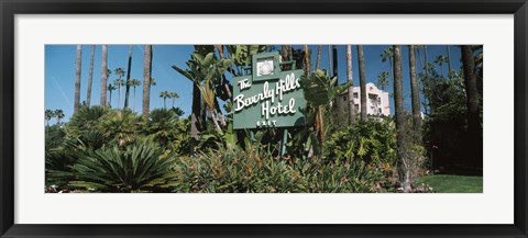 Framed Signboard of a hotel, Beverly Hills Hotel, Beverly Hills, Los Angeles County, California, USA Print