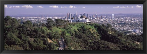 Framed Griffith Park Observatory and Los Angeles in the background, California Print