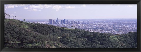 Framed Aerial view of Los Angeles from Griffith Park Observatory Print