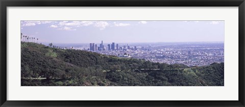 Framed Aerial view of Los Angeles from Griffith Park Observatory Print