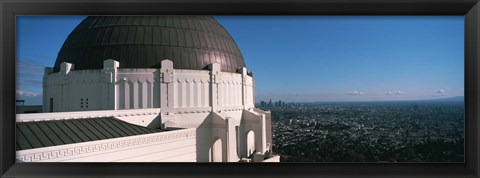 Framed Observatory with cityscape in the background, Griffith Park Observatory, Los Angeles, California, USA 2010 Print