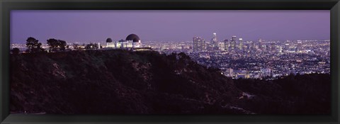 Framed Griffith Park Observatory and City, Los Angeles, California Print