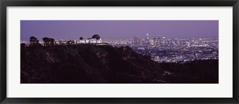 Framed Griffith Park Observatory and City, Los Angeles, California Print