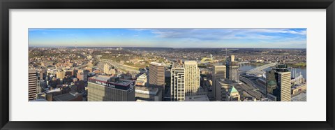 Framed Aerial view of a city, Cincinnati, Hamilton County, Ohio, USA 2010 Print