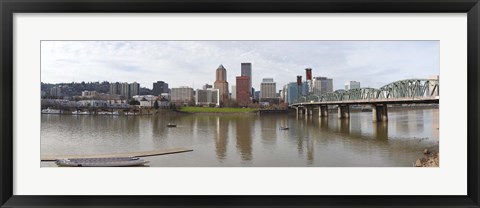 Framed Buildings at the waterfront, Willamette River, Portland, Multnomah County, Oregon, USA 2010 Print