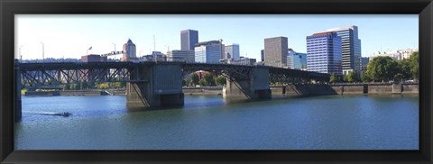 Framed Bridge across a river, Burnside Bridge, Willamette River, Portland, Multnomah County, Oregon, USA 2010 Print