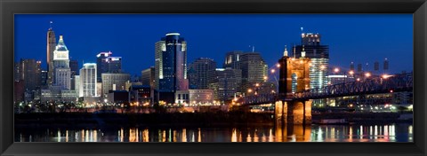 Framed Cincinnati, Ohio at Night Print