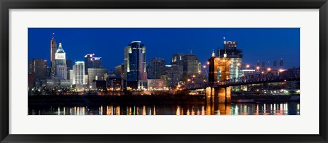 Framed Cincinnati, Ohio at Night Print