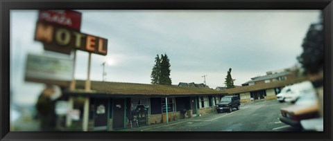 Framed Motel at the roadside, Aurora Avenue, Seattle, Washington State, USA Print