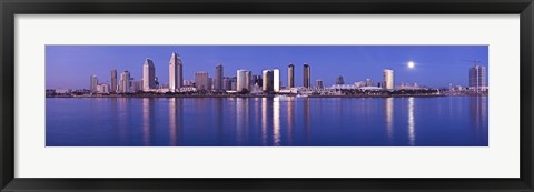 Framed Moonrise over a city, San Diego, California, USA 2010 Print