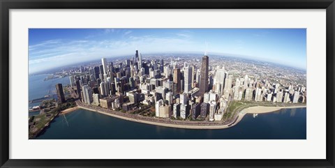 Framed Aerial view of a city, Chicago, Cook County, Illinois, USA 2010 Print