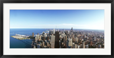 Framed View of Chicago from the air, Cook County, Illinois, USA 2010 Print