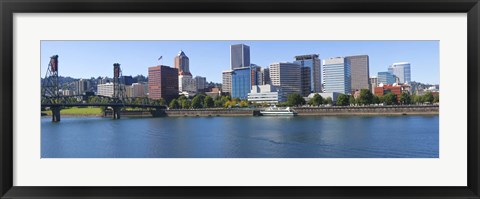 Framed Bridge across a river, Willamette River, Portland, Oregon, USA 2010 Print