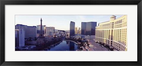 Framed Hotels in a city, The Strip, Las Vegas, Nevada, USA 2010 Print