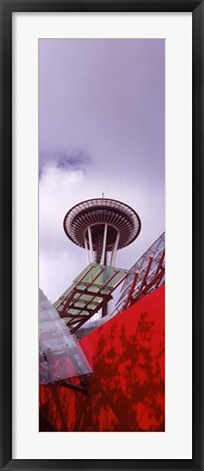 Framed Low angle view of a tower (vertical), Space Needle, Seattle, Washington State Print