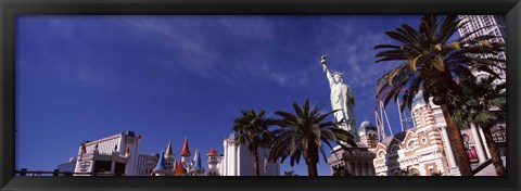 Framed Low angle view of skyscrapers in a city, The Strip, Las Vegas, Nevada, USA Print