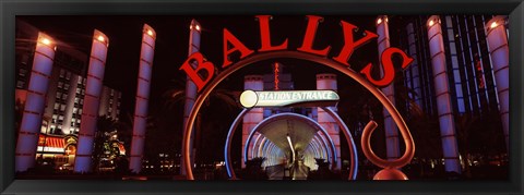 Framed Neon sign of a hotel, Bally&#39;s Las Vegas, Monorail Station, The Strip, Las Vegas, Nevada, USA Print