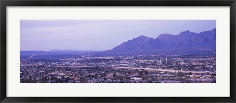 Framed Tuscon, Arizona with Mountains Print