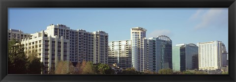 Framed Skyscrapers in a city, Lake Eola, Orlando, Orange County, Florida, USA Print