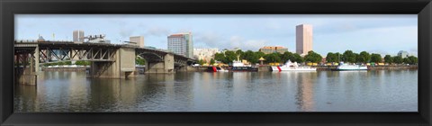 Framed Morrison Bridge, Willamette River, Portland, Oregon Print