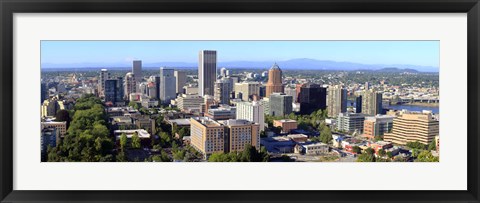 Framed High angle view of a cityscape, Portland, Multnomah County, Oregon Print