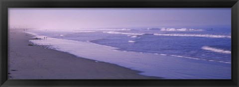 Framed Surf on the beach, Santa Monica, Los Angeles County, California, USA Print