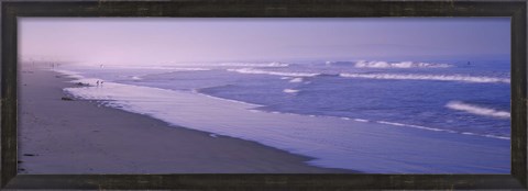 Framed Surf on the beach, Santa Monica, Los Angeles County, California, USA Print