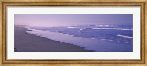 Framed Surf on the beach, Santa Monica, Los Angeles County, California, USA Print