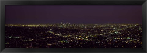 Framed High angle view of a cityscape, Los Angeles, California, USA Print